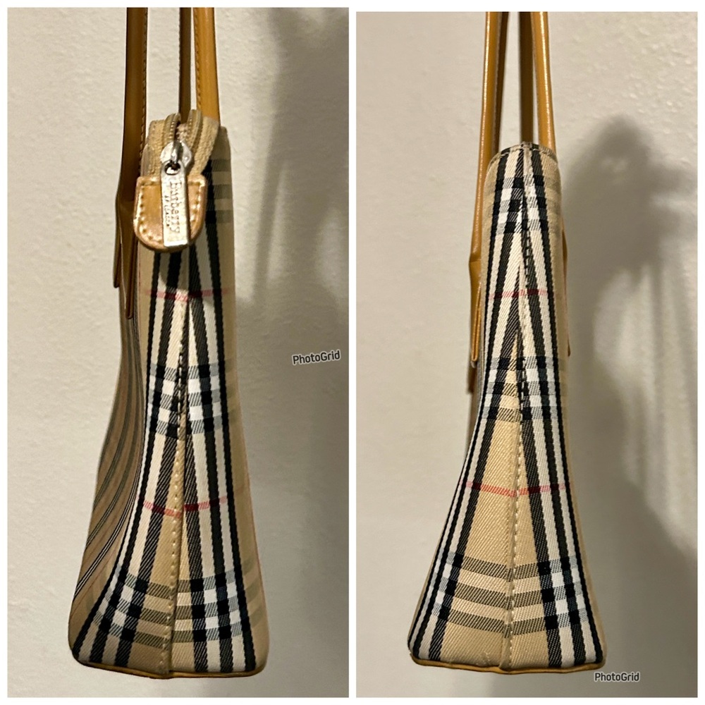 BURBERRY BLUE LABEL Nova Check Plaid Shoulder Bag Canvas Leather Tan Black Red - Picture 6 of 16